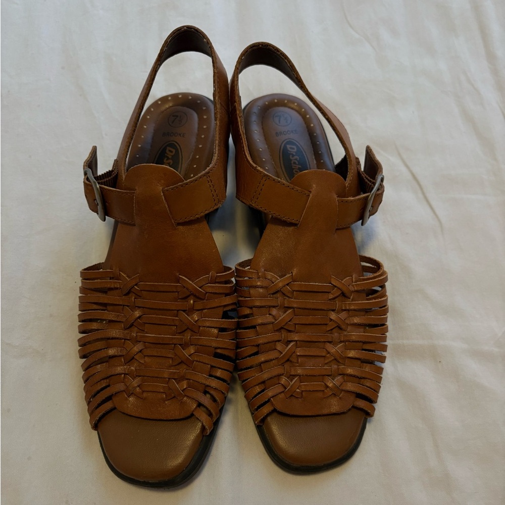 Dr. Scholl's Brown Woven Fisherman Sandals